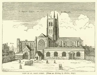 View of St. Mary Overy, from an Etching by Hollar, 1647